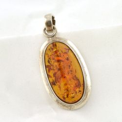 Pendente in Ambra e argento