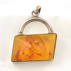 Pendente in Ambra e argento