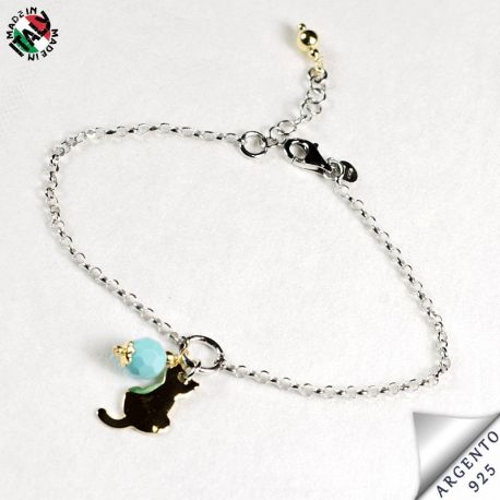Bracciale con pendente gatto