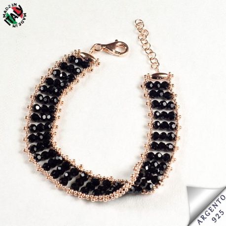 Bracciale con cristalli neri