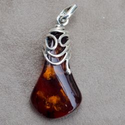 Pendente in Ambra e argento